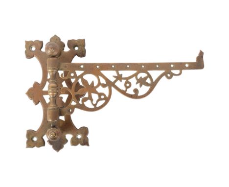 A Victorian cast-brass wall bracket with mount, H18cm 
