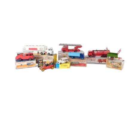 Dinky Supertoys 956, turntable fire escape, boxed, Dinky Toys 555, fire engine, boxed, Dinky Toys 941, Foden 14 ton tanker, b