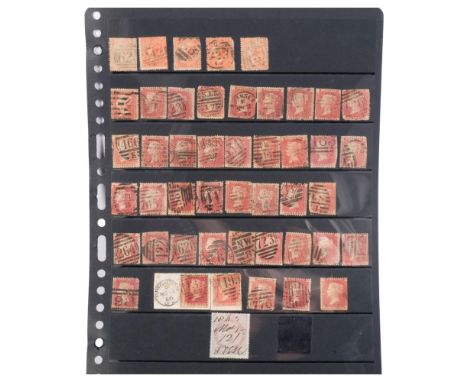 An album of various British stamps, including a quantity of Penny Reds, Two Penny Blues, a Penny Black, a selection of Penny 