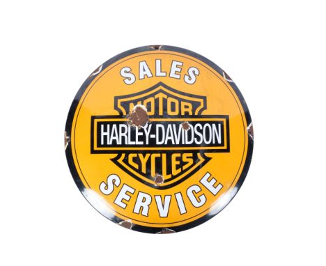 A reproduction enamel Harley-Davidson sign, 29cm 