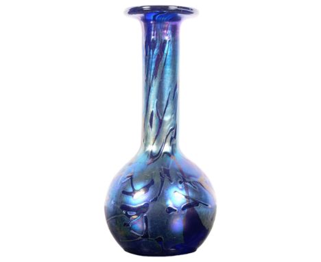 An Art glass iridescent vase, signed to the base, H13.5cmGood overall condition, some light surface scratches only 