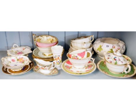 A group of decorative porcelain including Worcester, Spode etc. plus various cabinet cups and saucers 