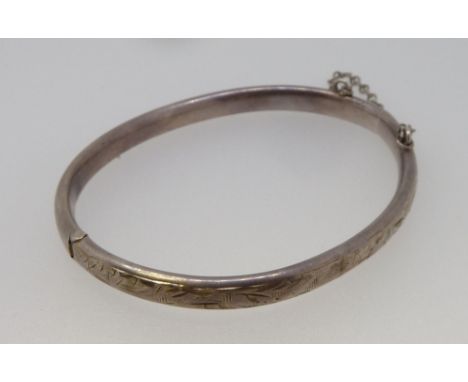 A silver Charles Horner christening bangle, Chester 1956