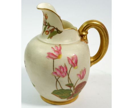 A Royal Worcester floral jug No 1094 