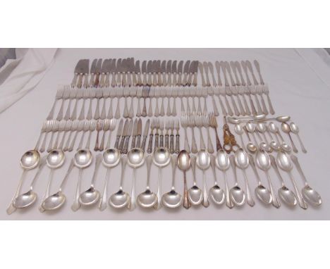 A quantity of Dubarry pattern silver plated flatware to include knives, forks, spoons and soup spoons