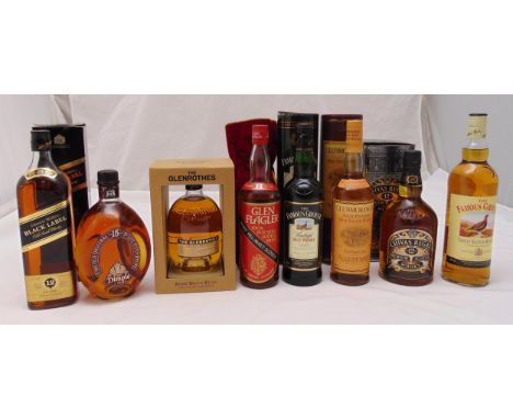 Eight bottles of Scotch whisky to include Glen Flagler 8 year old 100% Pot Still Rare All-Malt Scotch, Glenmorangie 10 year o