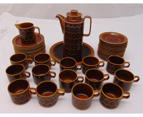 Hornsea Heirloom 1970s coffee set to include a coffee pot, milk jug, cups and saucers and a Hornsea Bronte cake plate (43)