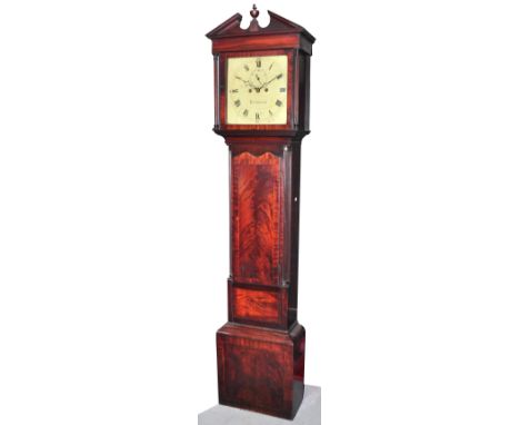 An 18th century, c.1790 mahogany longcase clock, Buchanan of Dublin, metal dial painted with Roman numerals, subsidiary secon