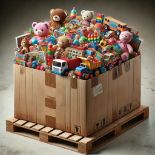 Large Box of 100 Used Toys From Closed Nursery