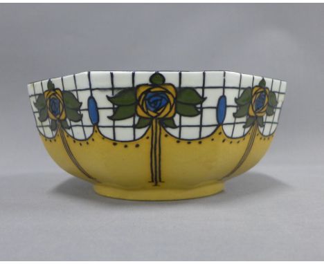 Frederick Rhead Elers Ware octagonal bowl,  21cm 