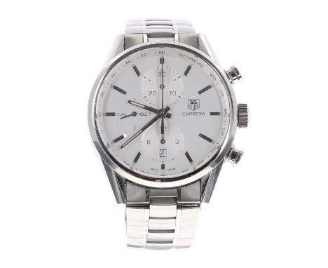Tag Heuer Carrera chronograph automatic stainless steel gentleman's bracelet watch, ref. CAR2111 no. RHA1xxx,  circular silve