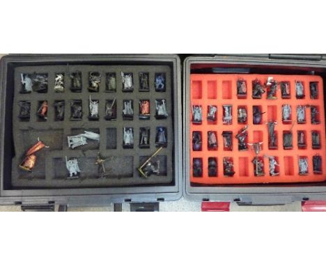 Two cases of Games Workshop role playing figures