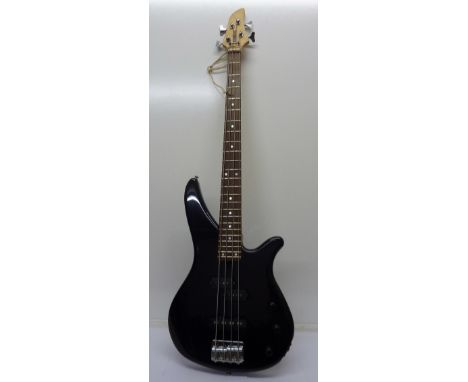 A Yamaha RBX270 solid body bass guitar with twin pickups