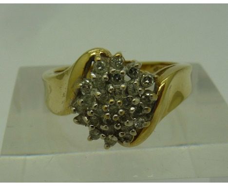 A 9ct gold and diamond ring, weight 3.5g, size M