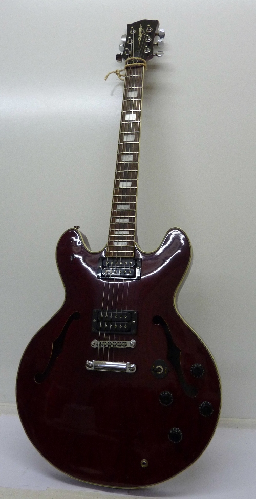 A 1970's Columbus 335 semi acoustic Archtop guitar