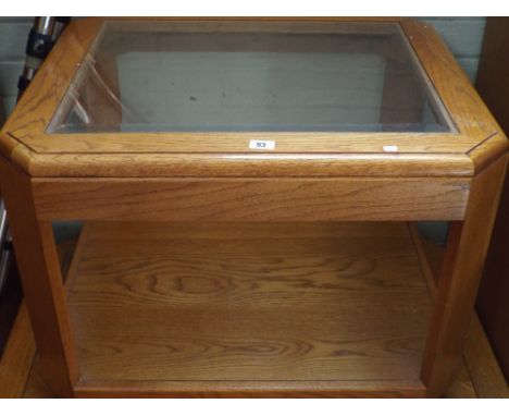 A 2 tier square lamp table matching previous lot