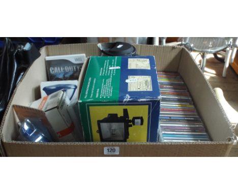 A quantity of DVD's, kettle, light bulbs, halogen flood light etc