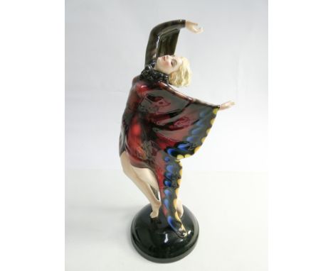 Goldscheider figurine of a butterfly dancer after Lorenzl, printed marks impressed 6594666.  Height 33cm     Condition - very