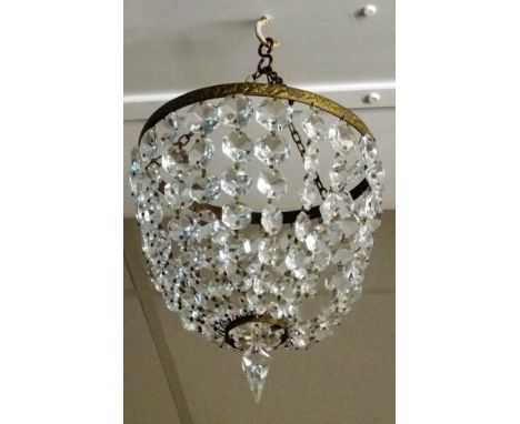 A pair of crystal droplets lamp shades and 1 wall light