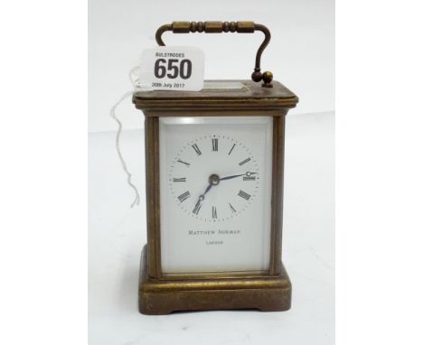 Matthew Norman London brass carriage clock