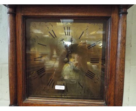 A Country made 30hr Grandfather clock with brass dial in oak case by John Trevitt West Marden 