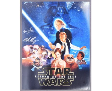 Star Wars - Return Of The Jedi (1983) - dual autographed 16x12" movie poster photograph, signed by actors Brian Wheeler (Ewok