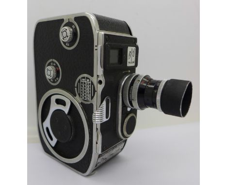 A Paillard-Bolex 8mm camera with case