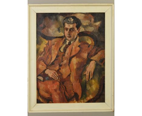 FRITZ KAUSEK (CZECH 1890-1962), portrait of a male figure wearing a suit, signed and dated (22) bottom right, oil on canvas, 