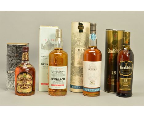 THREE BOTTLES OF SINGLE MALT, comprising a bottle of Glenfiddich Single Malt Scotch Whisky, 18 years old, batch number 3237, 