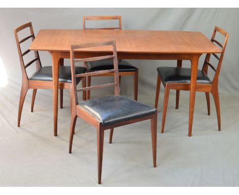 A MCINTOSH AND CO TEAK EXTENDING DINING TABLE, with one additional leaf, extended width 193.5cm x closed width 147.5cm x dept