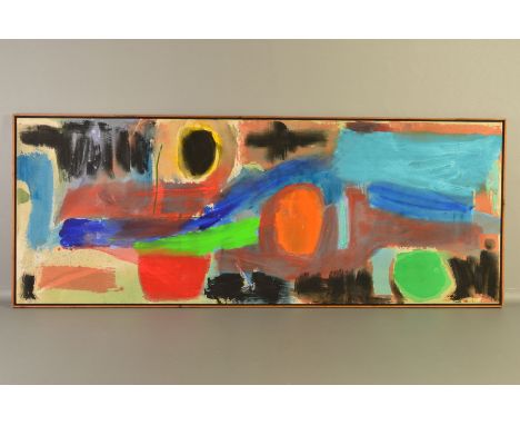 MALI MORRIS R.A. (BRITISH 1945), 'Vermilion Pass', an abstract composition of bold blocks of colour, signed, titled, dated 19
