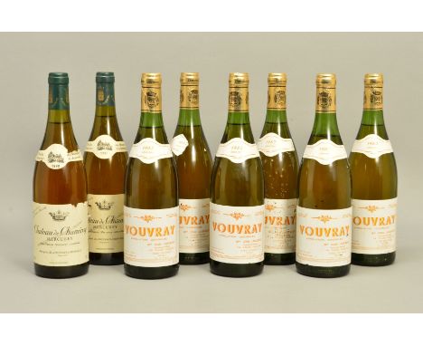 EIGHT BOTTLES OF FRENCH WHITE WINE, comprising six bottles of Henri Laisement Vouvray 1982 and two bottles of Chateau de Cham