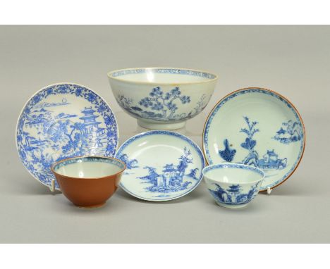 NANKING CARGO, a Chinese circular footed bowl, decorated with the scholar on the bridge pattern, bears label, ex lot 3112 Chr