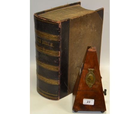 A Browns Family bible/ an early to mid 20th century metronome