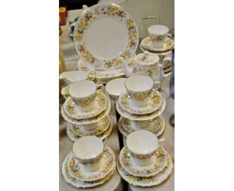 Ceramics - a Colclough Hedgerow pattern part tea service, comprising of teapot, cups, saucers side plates; etc ; an Aynsley c