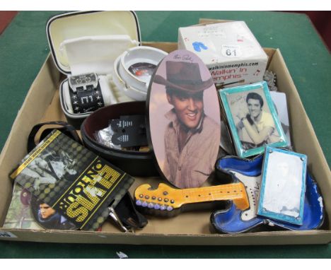 Selection of Miscellaneous Elvis Presley Collectable's, includes Comeback leather watch (in box), 'Elvis Has Left The Buildin