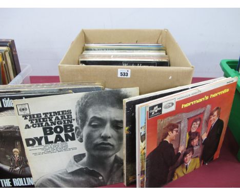 A Collection of Fifty LP's From The 60's, artists include Rolling Stones, Bob Dylan, Little Richard, Kinks, Herman's Hermits,