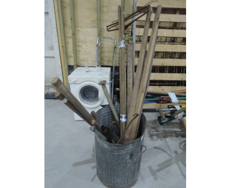 A selection of vintage tools in bin