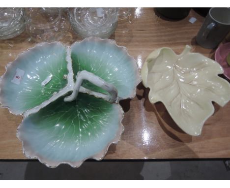 A Carltonware leaf dish and bon-bon dish