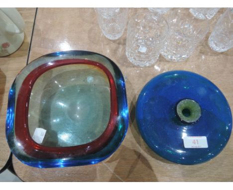 Two pieces of art glass 