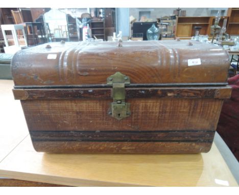A vintage tin trunk
