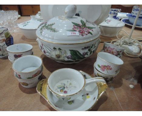 A Spode 'Stafford Flowers' lidded tureen and a selection of ramekins including Royal Worcester 'Evesham' and 'Pershaw' etc