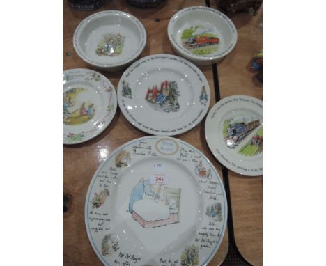 A selection of Wedgwood Peter Rabbit and Thomss the Tank Engine plates