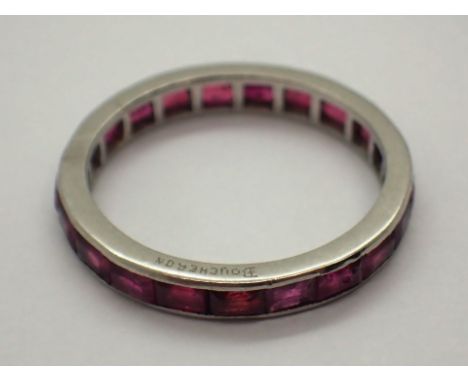 Ladies Boucheron ruby eternity ring size K / L 2.4g