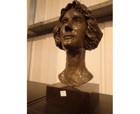 Cast resin mounted bust of Suffragette leader Emmeline Pankhurst H: 38 cm  CONDITION REPORT: This item is cast resin with no 