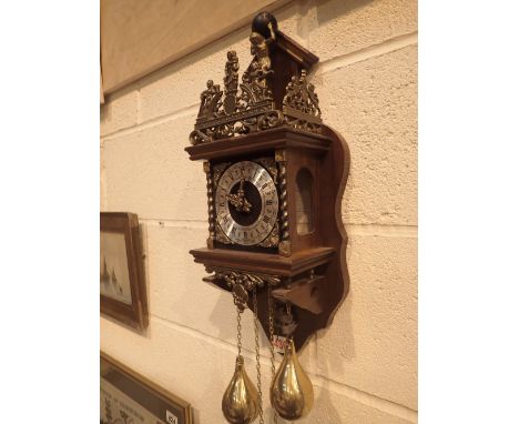 Vintage style atlas wall clock with weights 