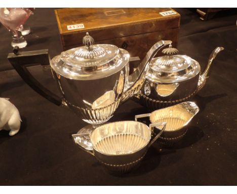 Walker and Hall silver plated four piece tea service