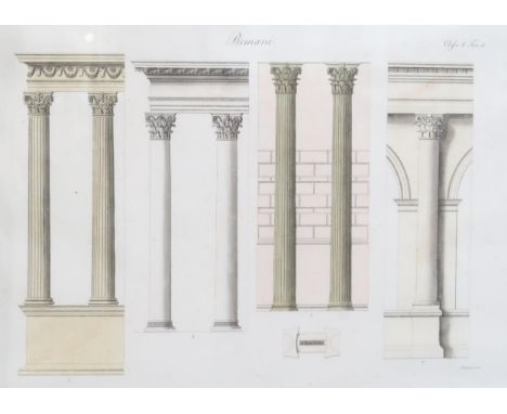 GIORGIO BUTTAZZON (ITALIAN 19th CENTURY) &nbsp;ARCHITECTURAL ENGRAVINGS &nbsp;Coloured engravings, signed lower right, 34 x 4