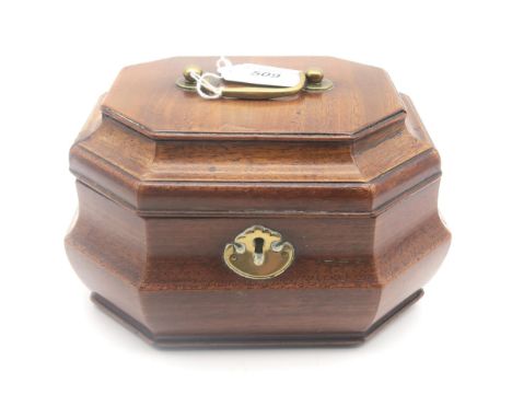 A small 19th century mahogany octagonal casket or caddy, measuring approx. 19cm wide x 11cm high&nbsp; Condition Report:Avail