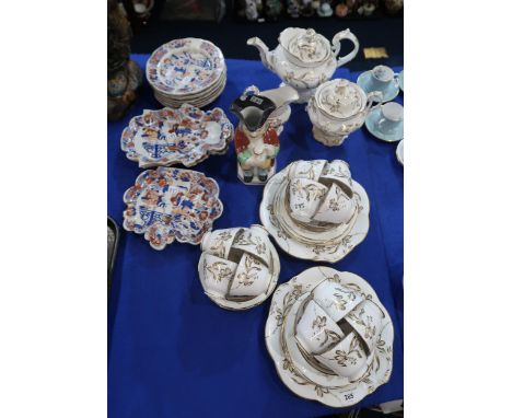 A Victorian tea set, a toby jug and Masons patent ironstone china dessert service Condition Report:Available upon request